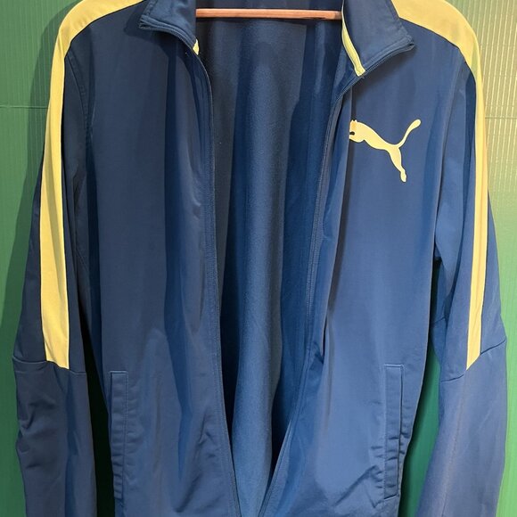 PUMA Blue Yellow Track Jacket Men’s Size XL Full Zip Athletic Training - Picture 1 of 6